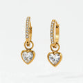 Diatoms Luxe Heart Charm Hoop Earrings