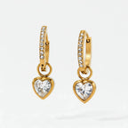 Diatoms Luxe Heart Charm Hoop Earrings