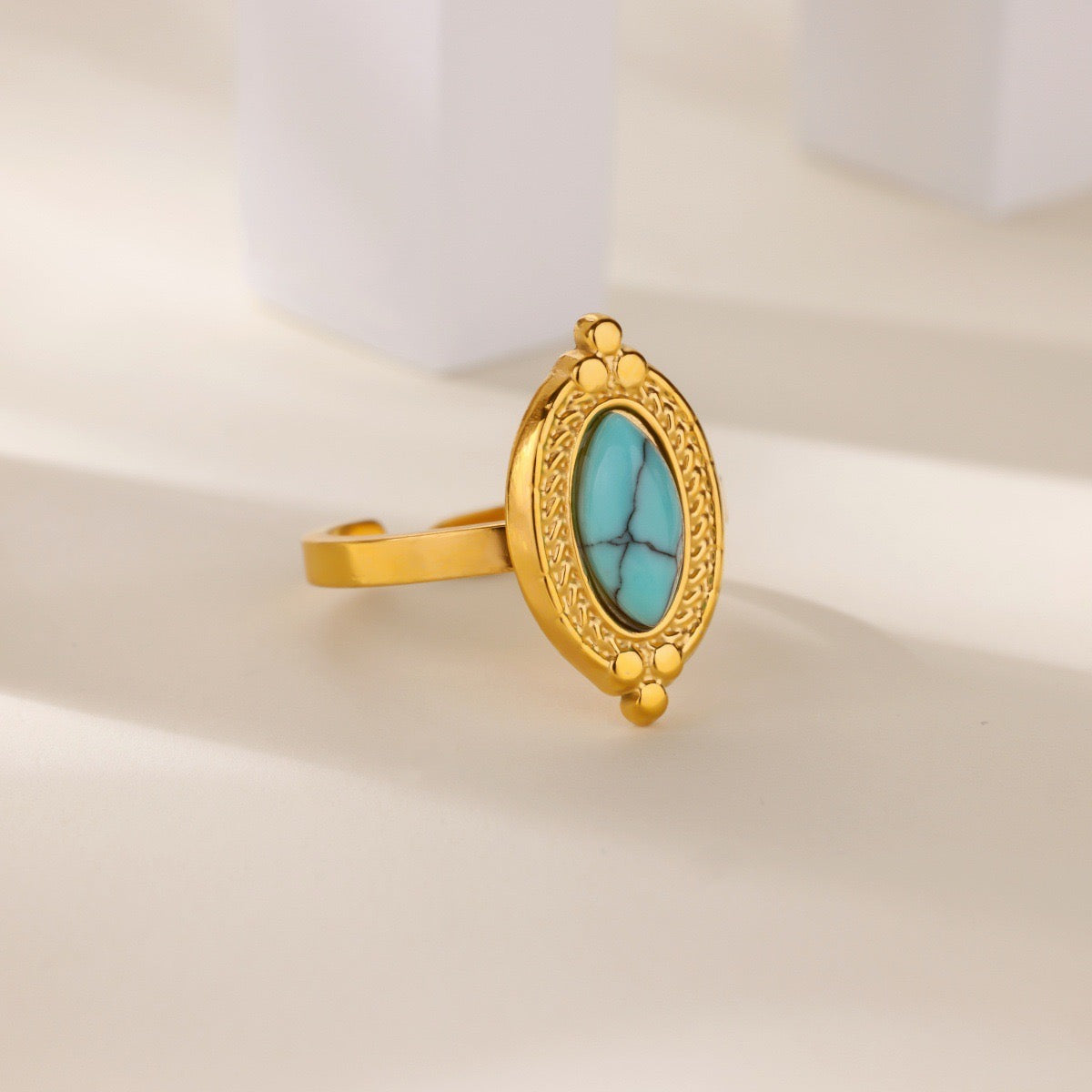 Amara Turquoise Adjustable Ring