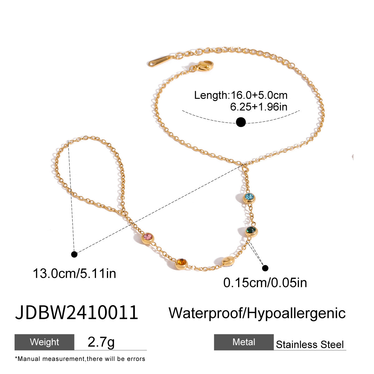 Rainbow Gaze Hand Chain Bracelet