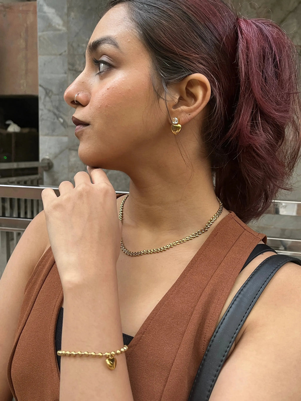 Leaf Shape Round Necklace - Diatoms