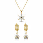 Diatoms Star Shaped Diamond Necklace Earring Combo