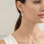 Diatoms Star Shaped Diamond Necklace Earring Combo