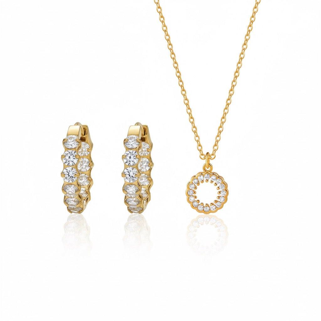 Diatoms Minimal Necklace & Earring Combo