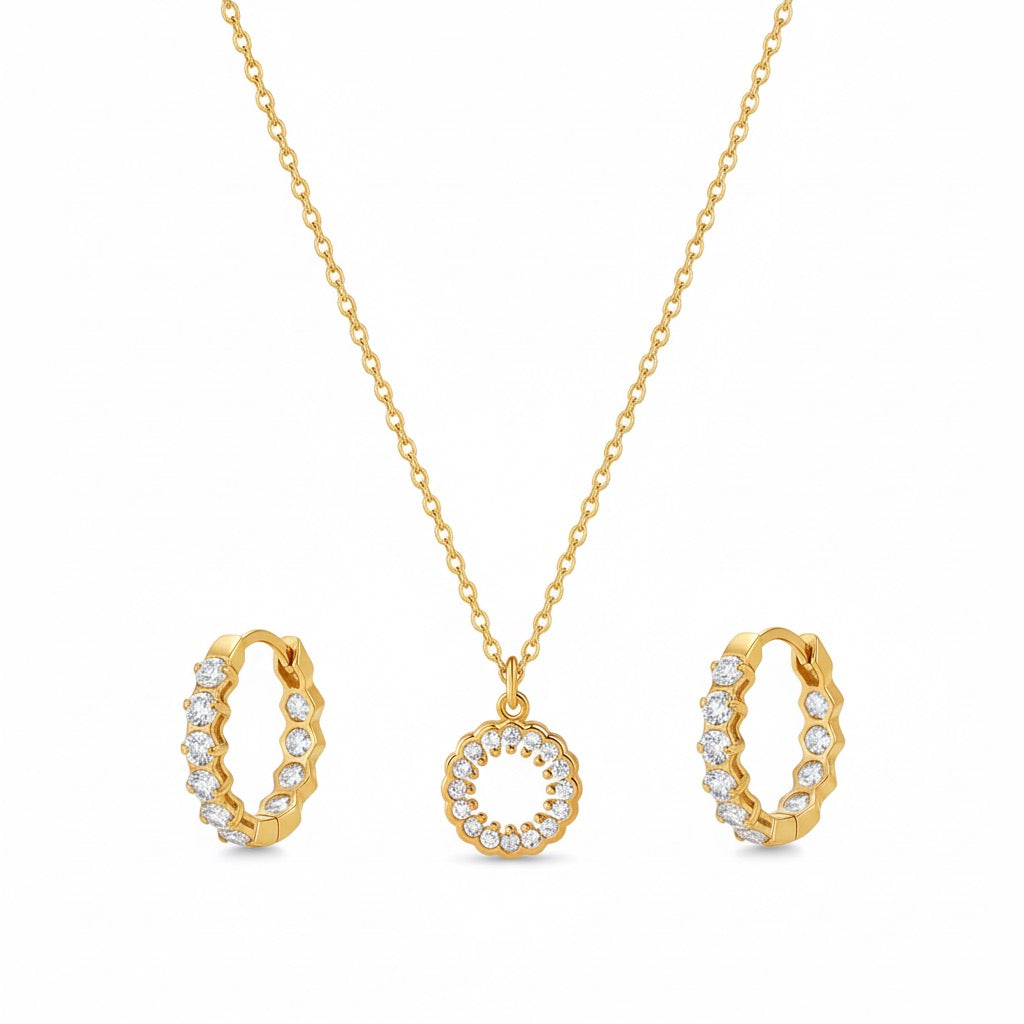 Diatoms Minimal Necklace & Earring Combo