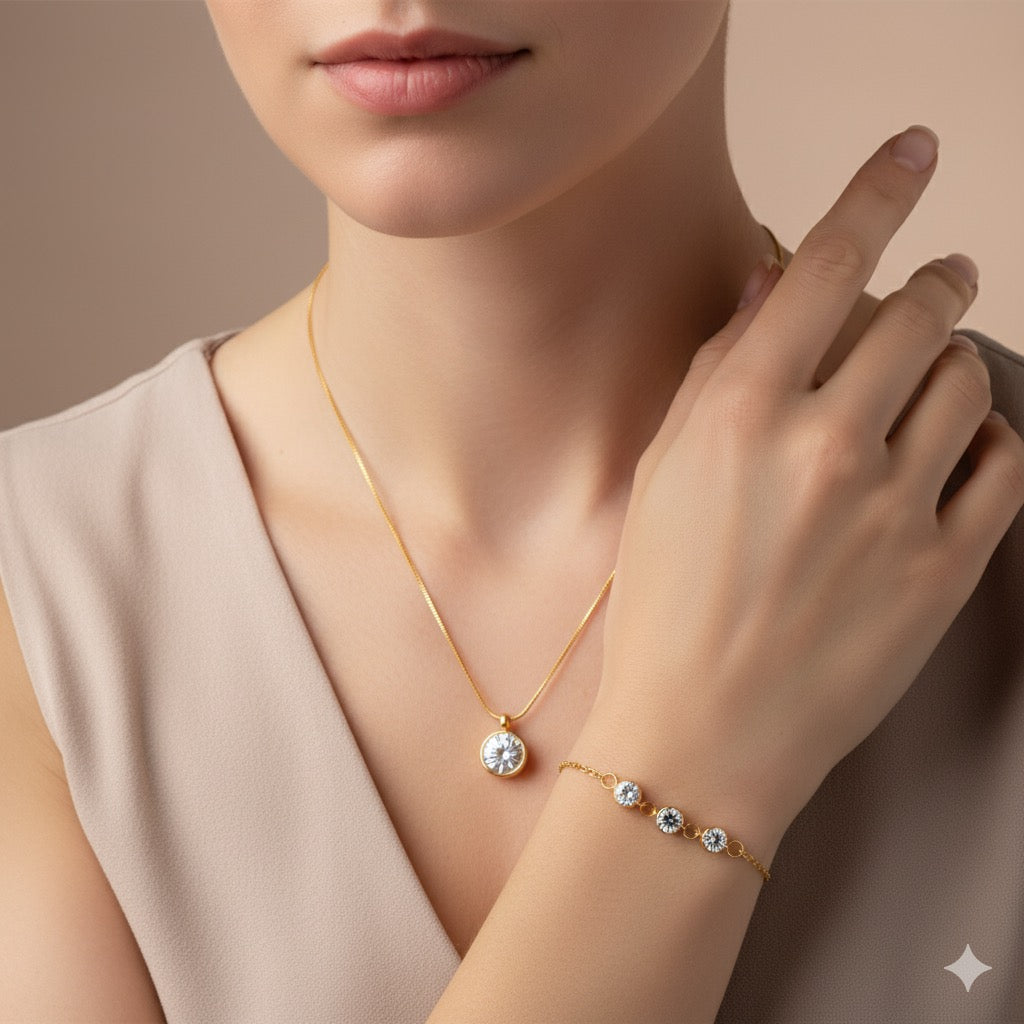 Diatoms Simple Necklace Bracelet Combo