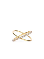 Diamond-Studded Gold Circle Ring - Diatoms