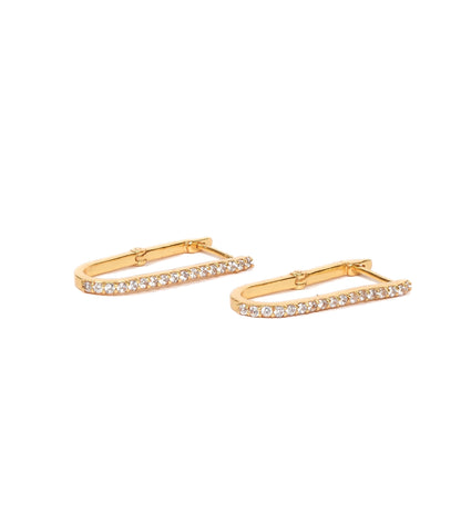 Golden Glamour U-Shaped Diamond Earrings