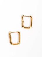 Square Dazzle Gold Hoops Earrings - Diatoms