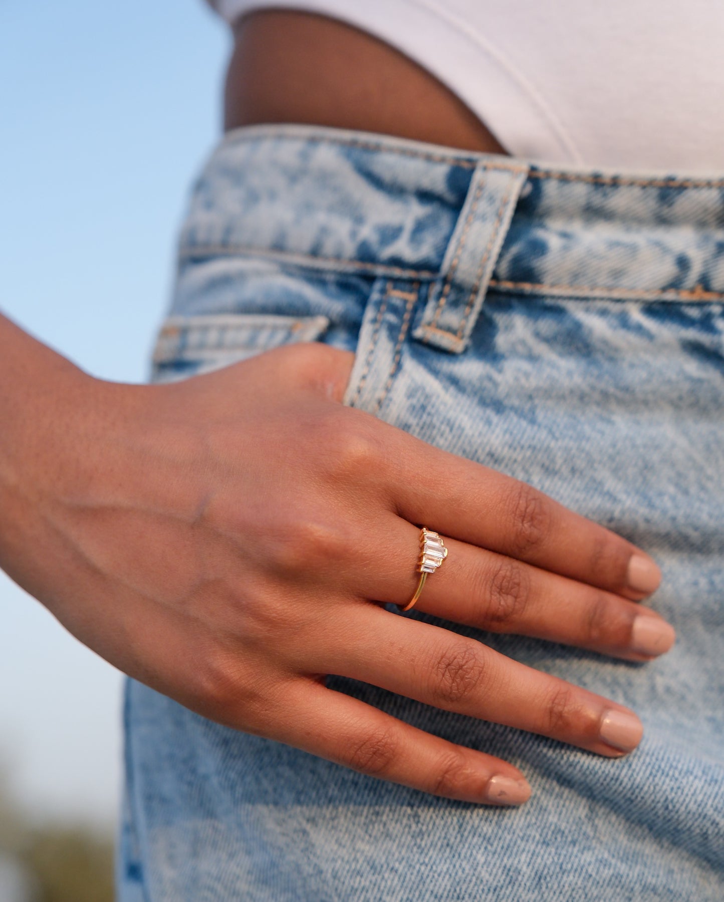 Five Baguette Diamond Ring