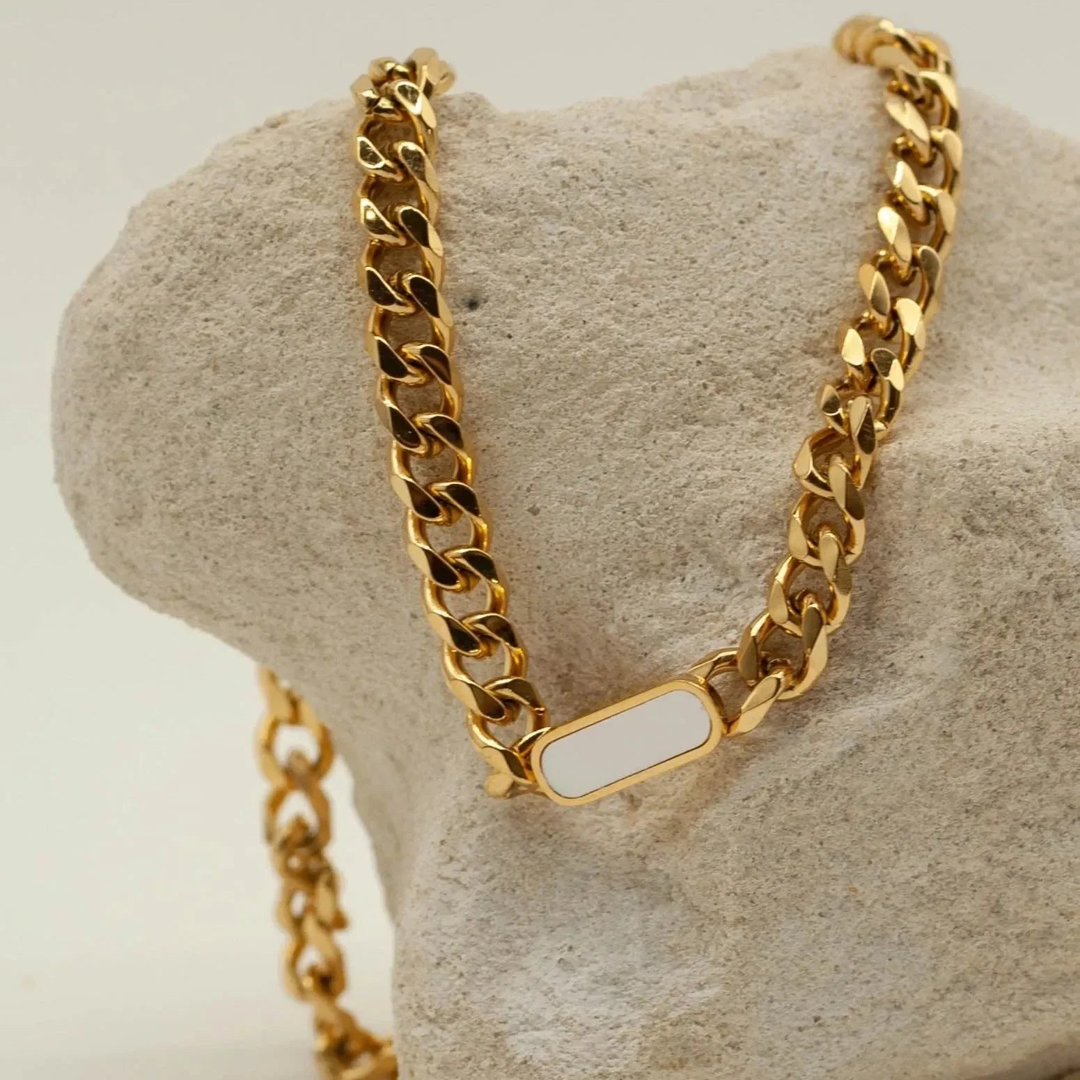 White Cuban Chain Necklace - Diatoms