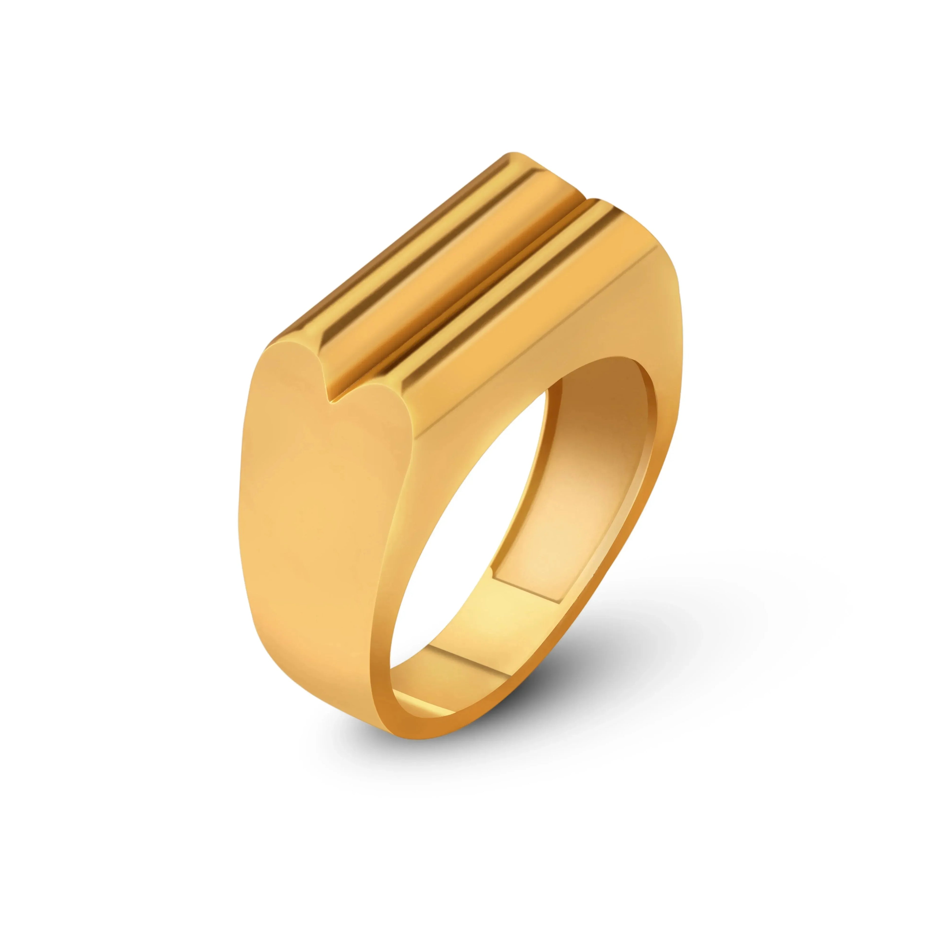 Luxe Flat Top Gold Ring - Diatoms