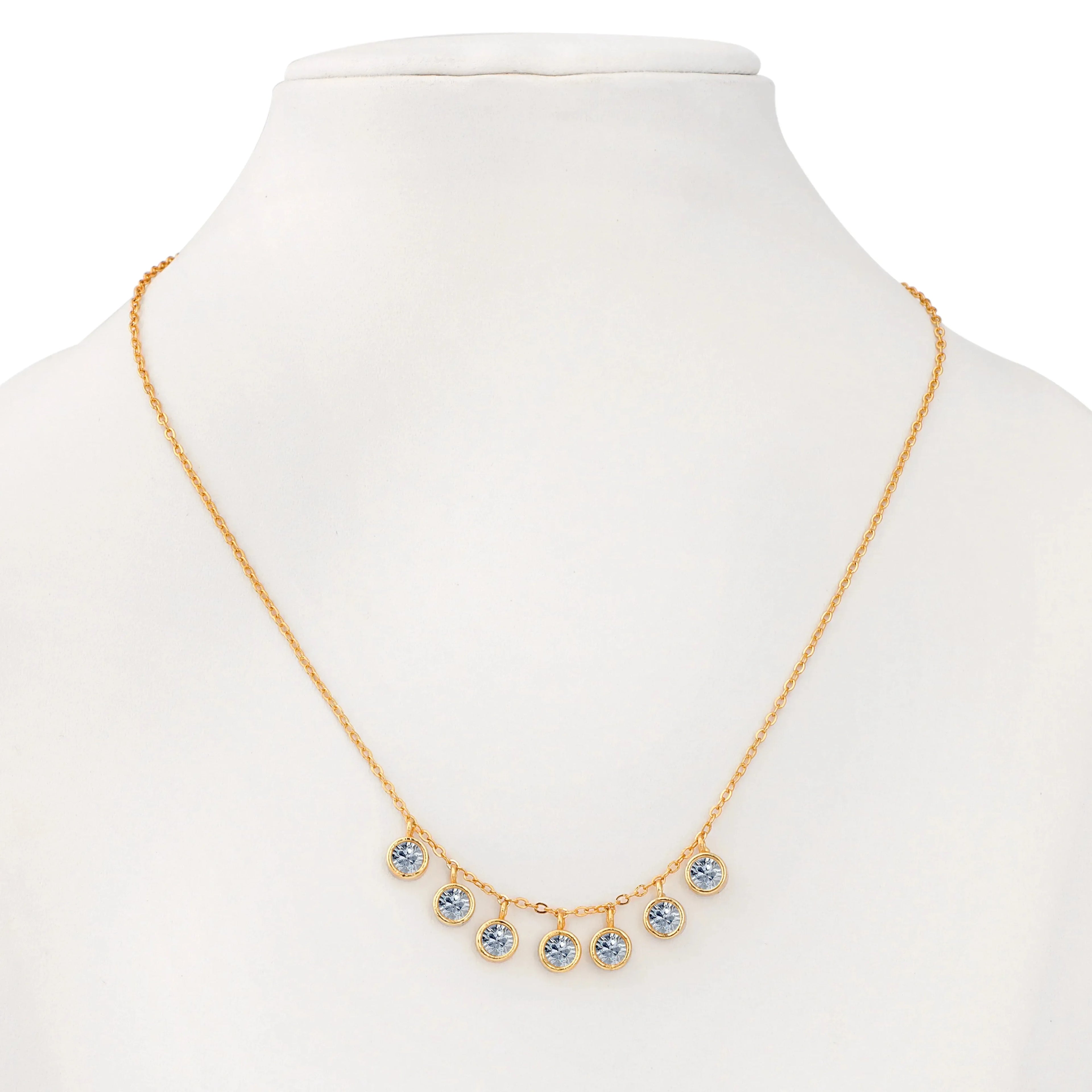 Luxe 7 Diamond Gold Necklace - Diatoms
