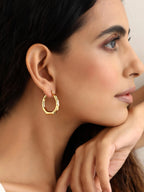 Radiant Gold Circle Earrings - Diatoms