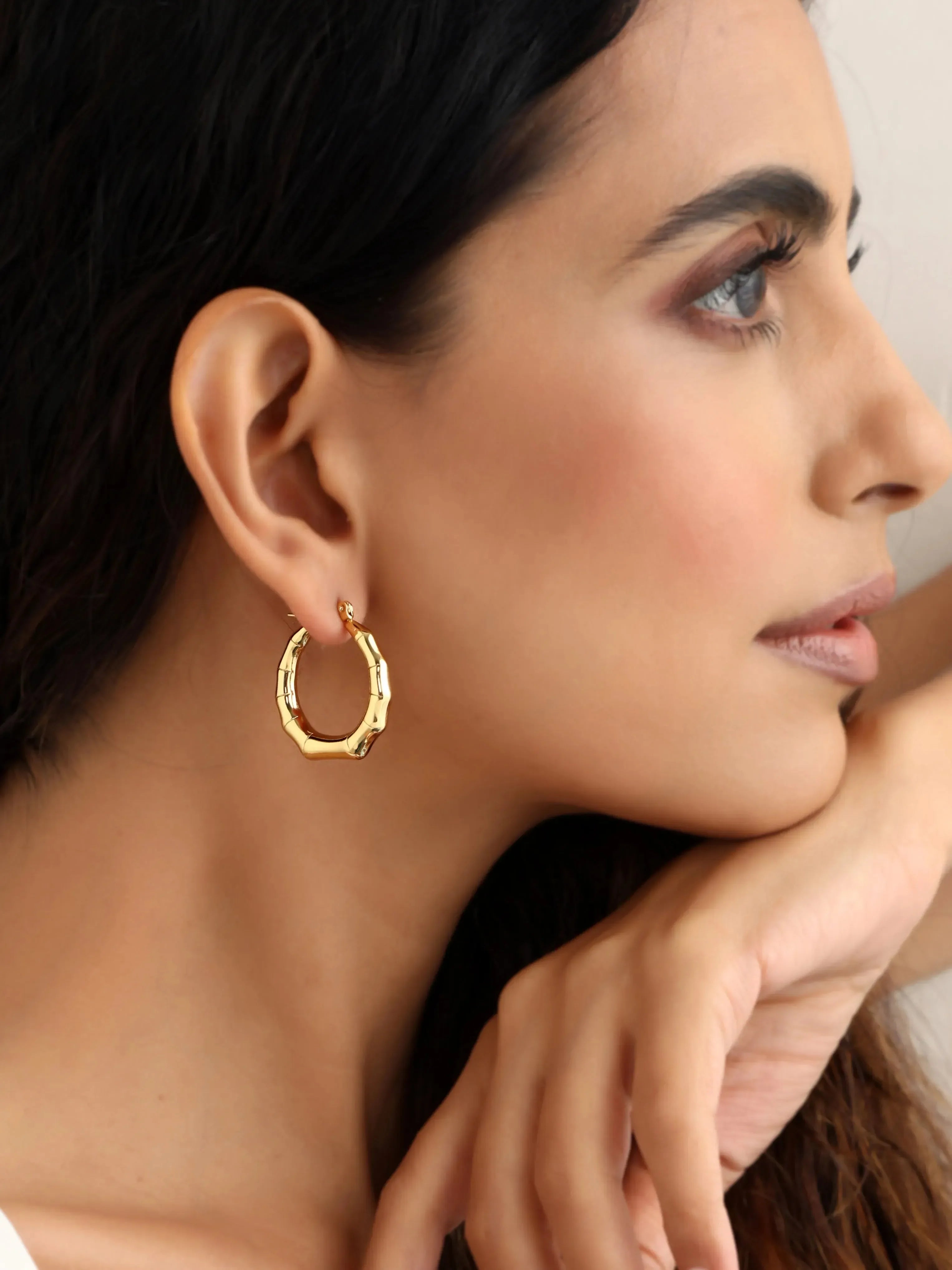 Radiant Gold Circle Earrings - Diatoms