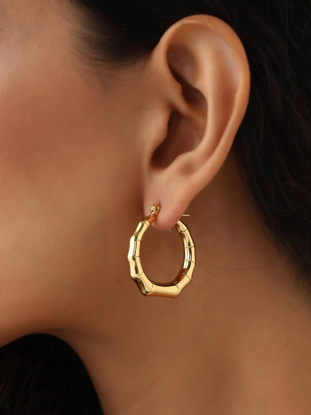 Radiant Gold Circle Earrings - Diatoms