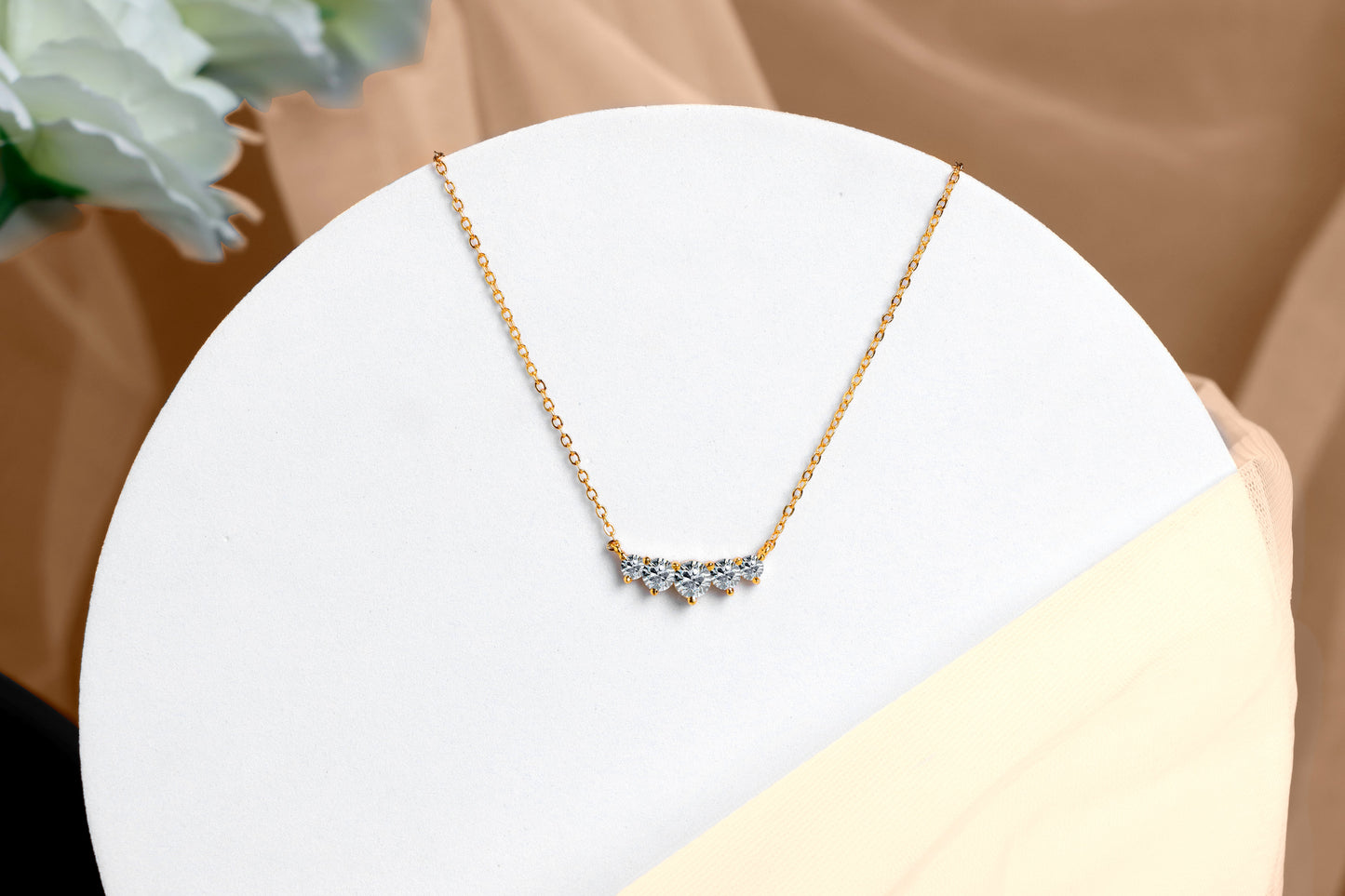 Luxe Five Diamond Necklace