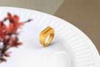 Luxe Flat Top Gold Ring - Diatoms