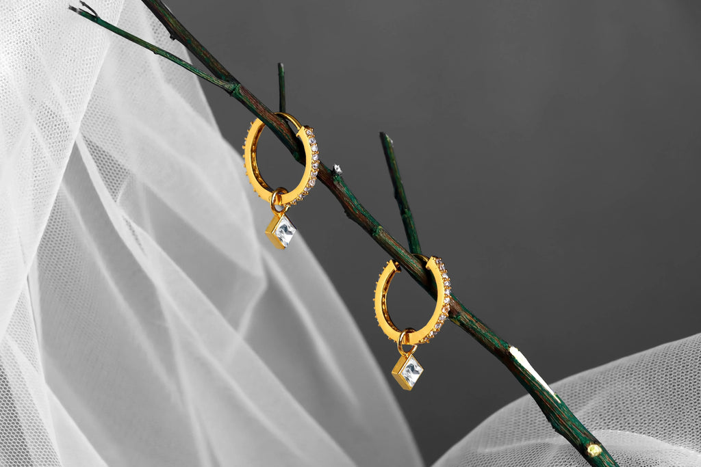 Luxe Gold Gemstone Earrings - Diatoms
