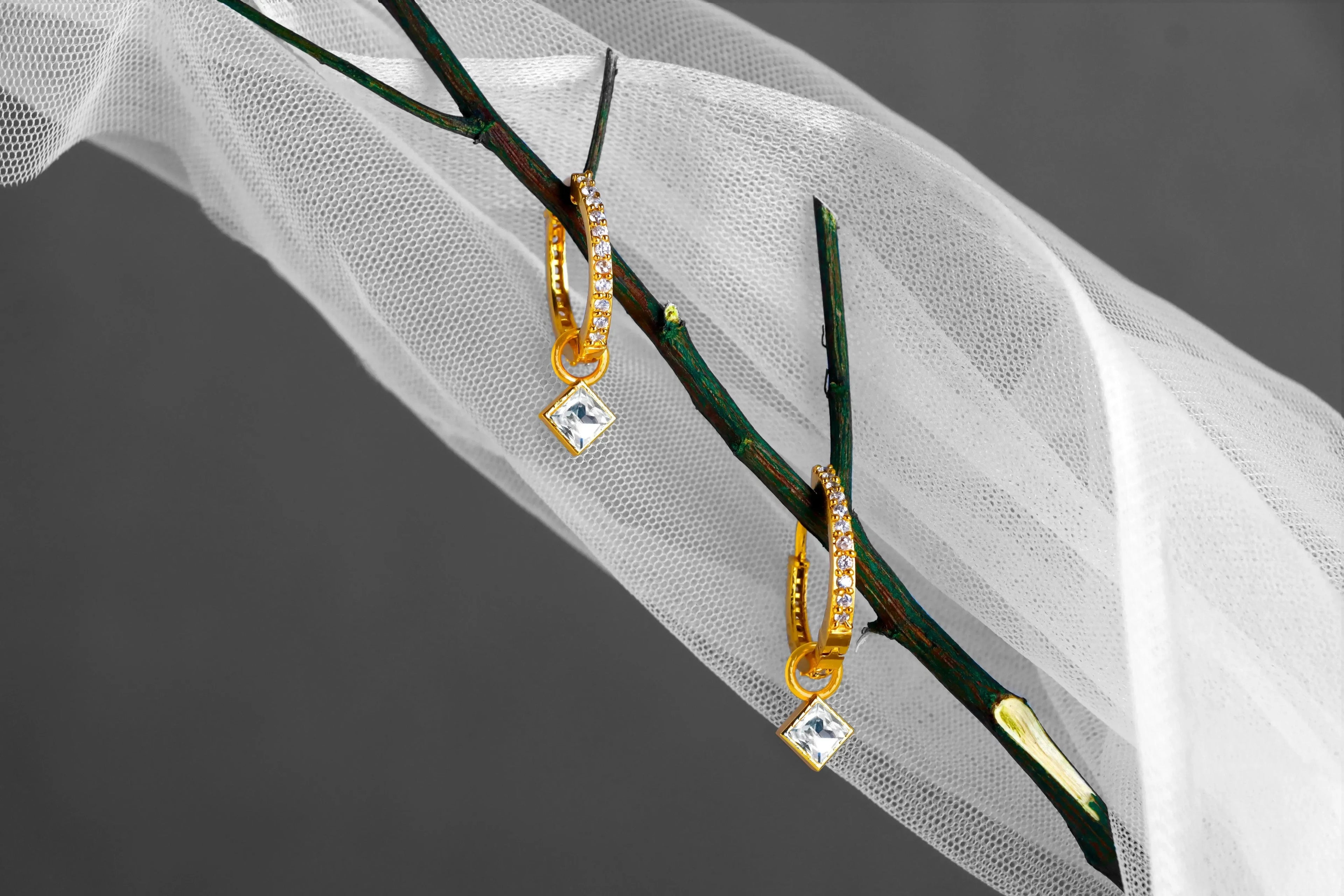 Luxe Gold Gemstone Earrings - Diatoms