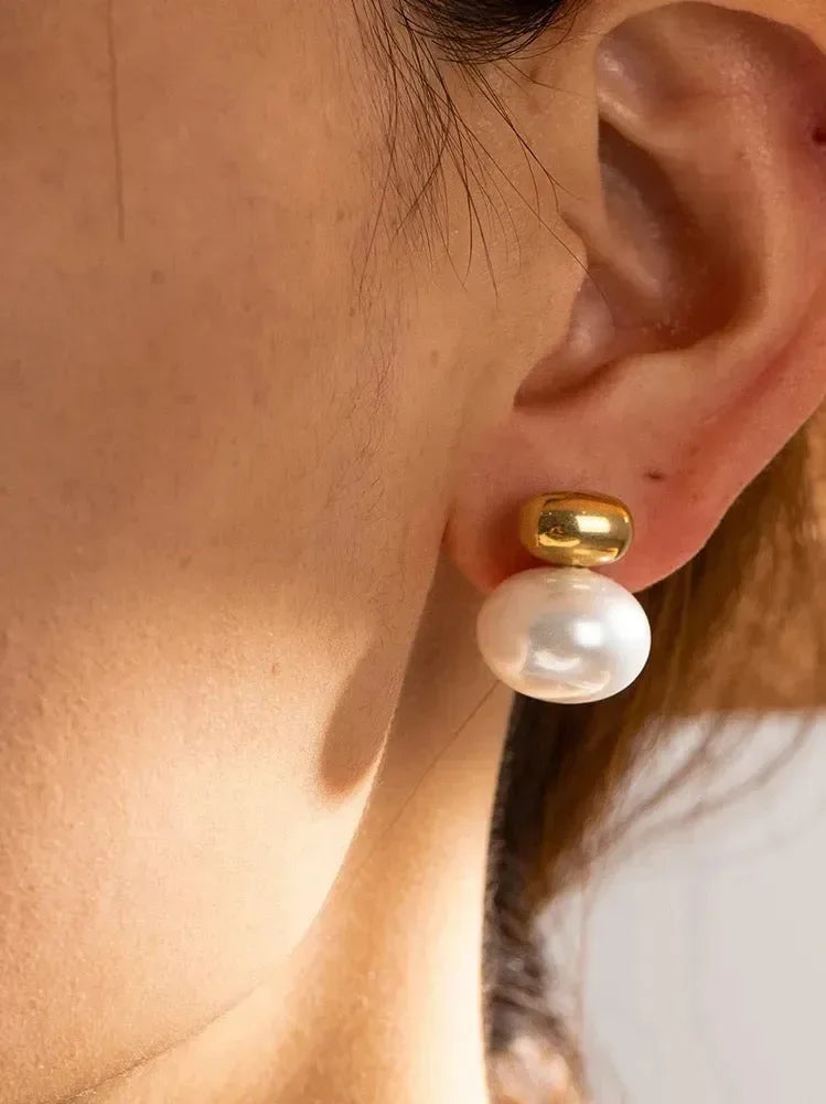 White Pearl Ear studs - Diatoms
