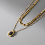 Black Meridian Double Layered Necklace - Diatoms