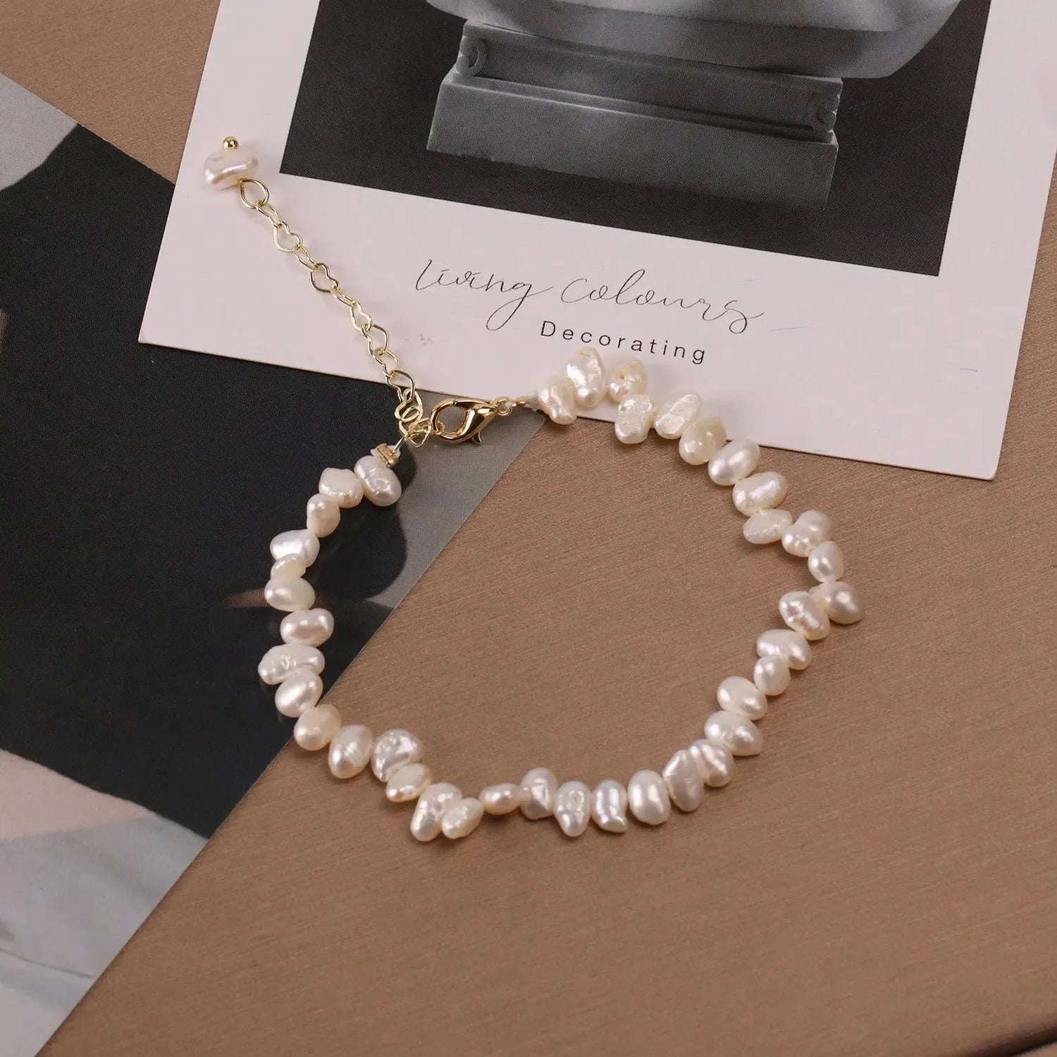 Vacation Round Pearl Beaded Bracelet - Diatoms