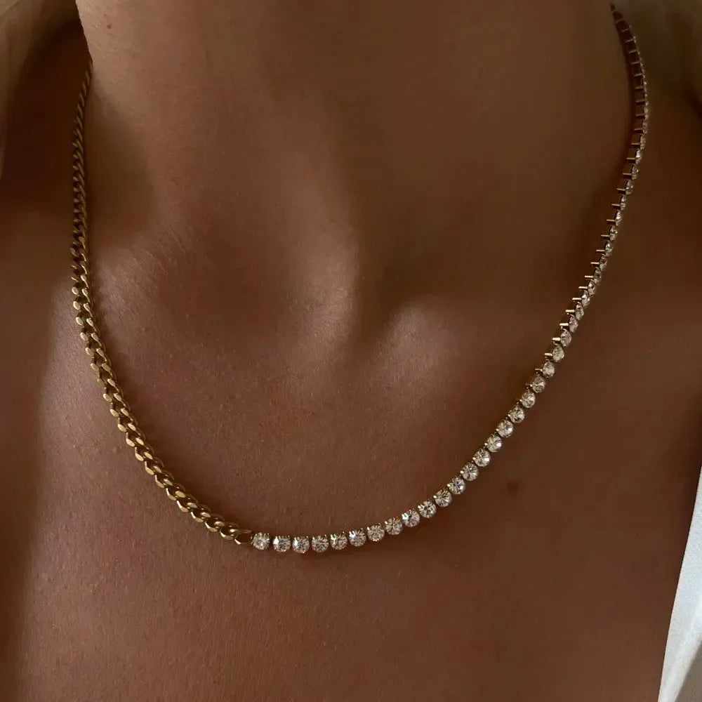 Luxe Gilded Diamond Necklace - Diatoms