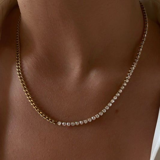 Luxe Gilded Diamond Necklace