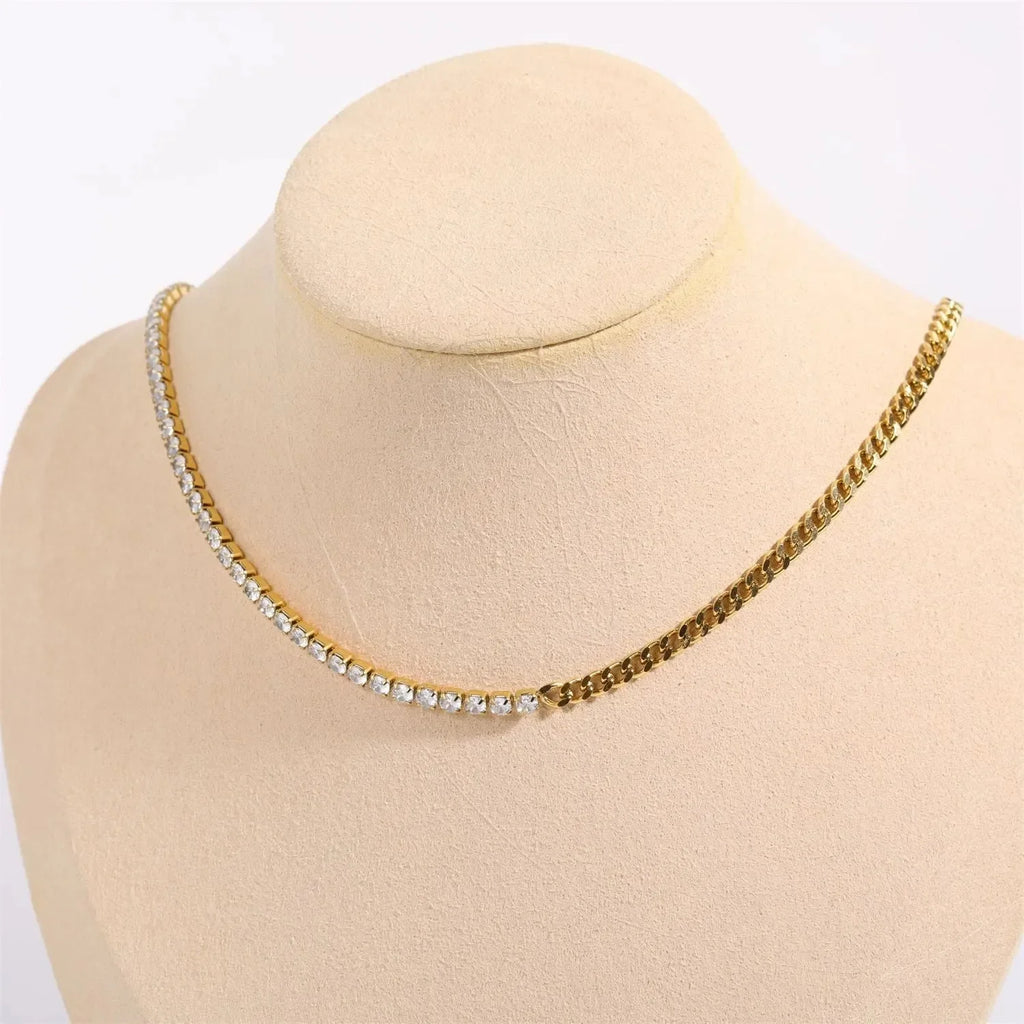 Luxe Gilded Diamond Necklace - Diatoms