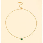 Elegant Green Emerald Necklace - Diatoms