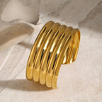 Aurora Wavy Cuff Bracelet - Diatoms