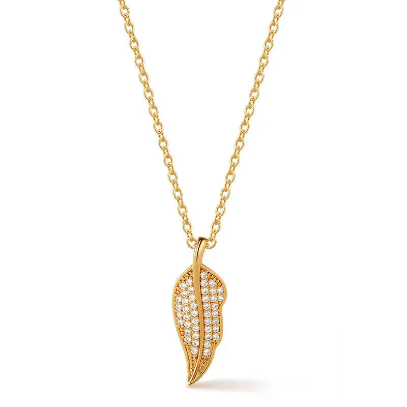 Diamond Bloom Leaf Shaped Pendant