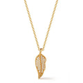 Diamond Bloom Leaf Shaped Pendant