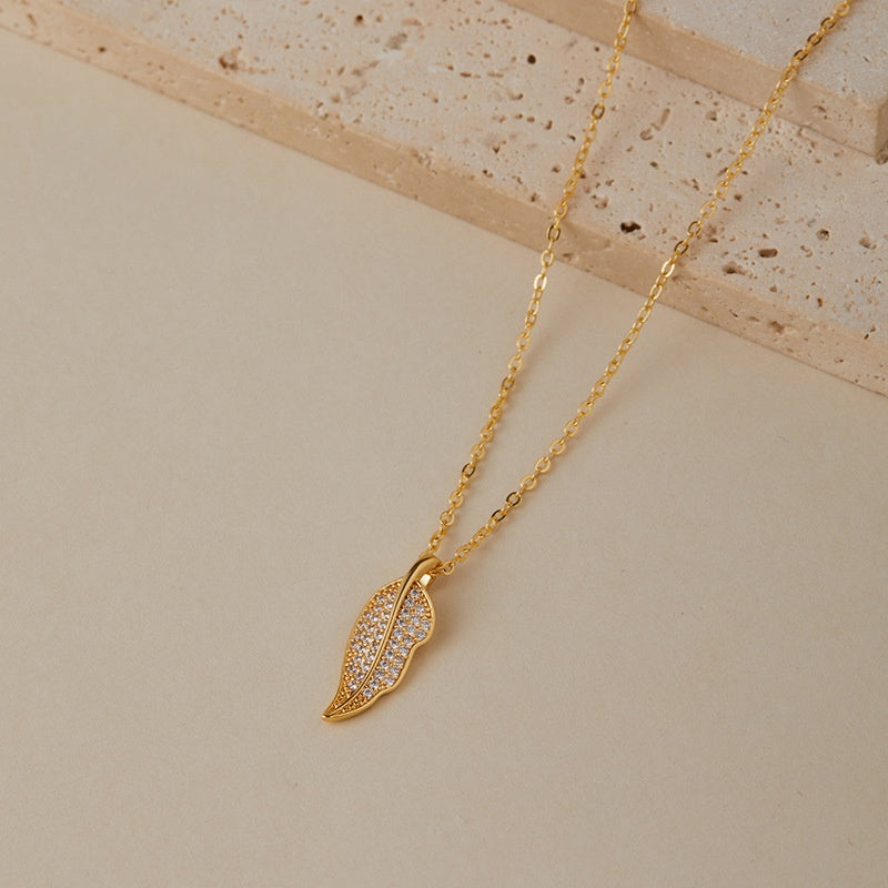 Diamond Bloom Leaf Shaped Pendant