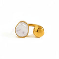 Elegant French Style Pearl Open Circular Ring