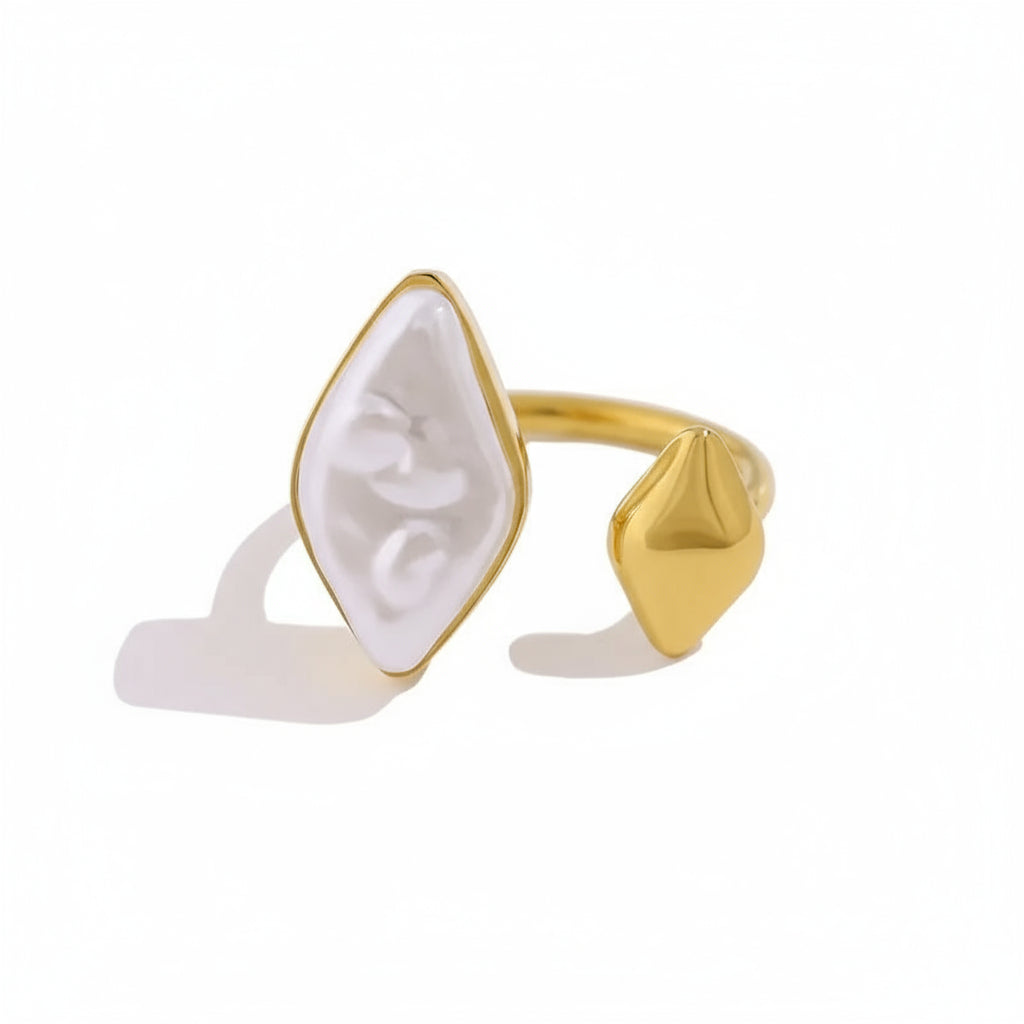 Luxe French Style Pearl Open Ring