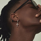 Diatoms Men Cross Earrings - Diatoms