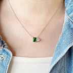 Luxy Silver Square Heart Shape Pendant - Diatoms