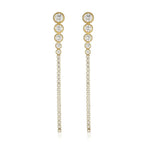 Radiant Long Fringed Diamond Dangler Earrings - Diatoms