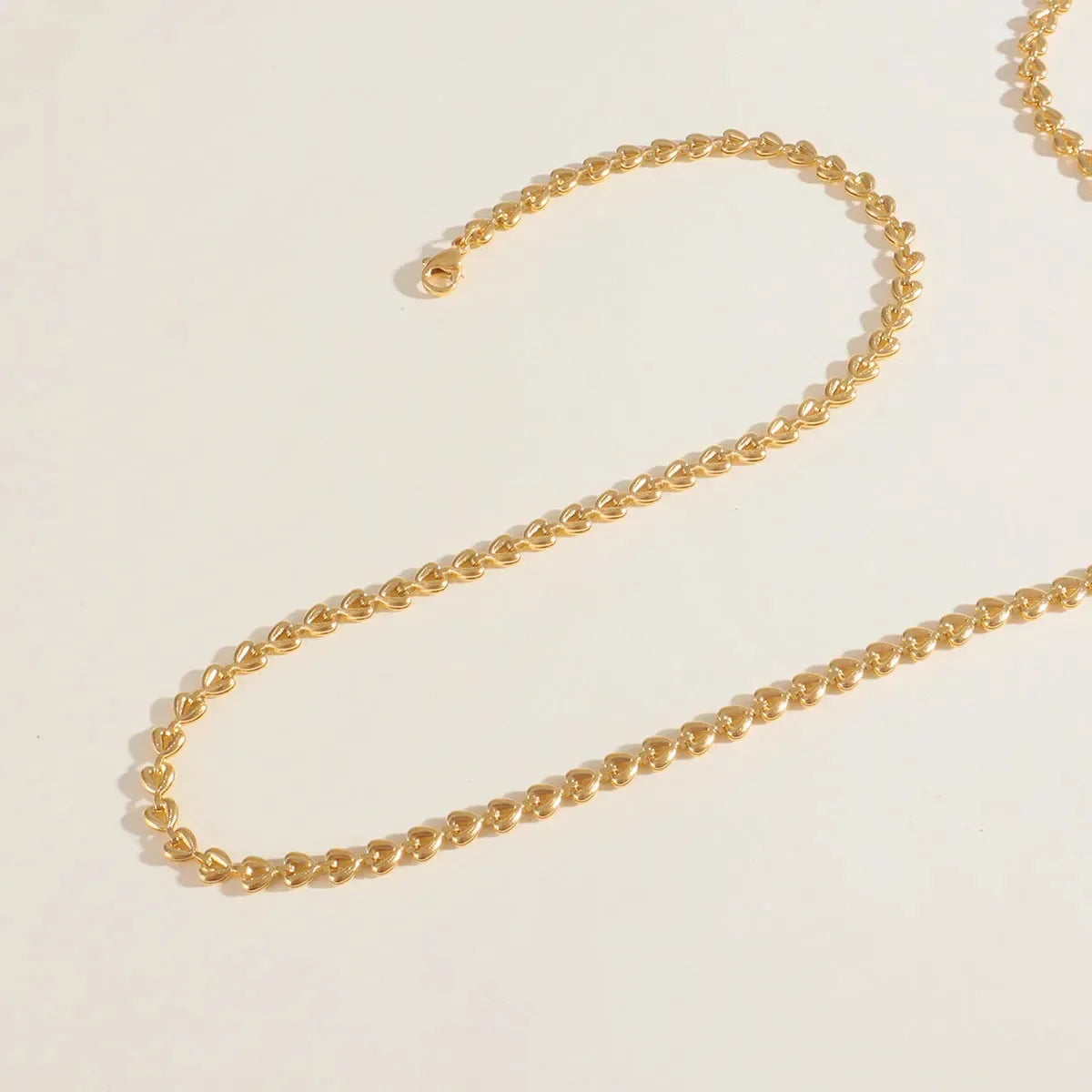 Golden Heart Chain Necklace - Diatoms