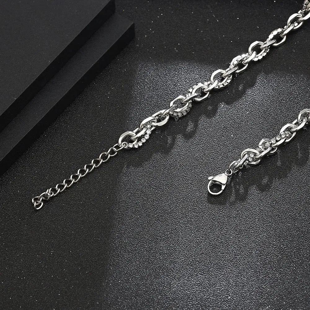 Diatoms Casual Hip-Hop Titanium Rhinestones Unisex Pendant - Diatoms