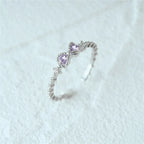 Bow Knot Silver Ring - Diatoms