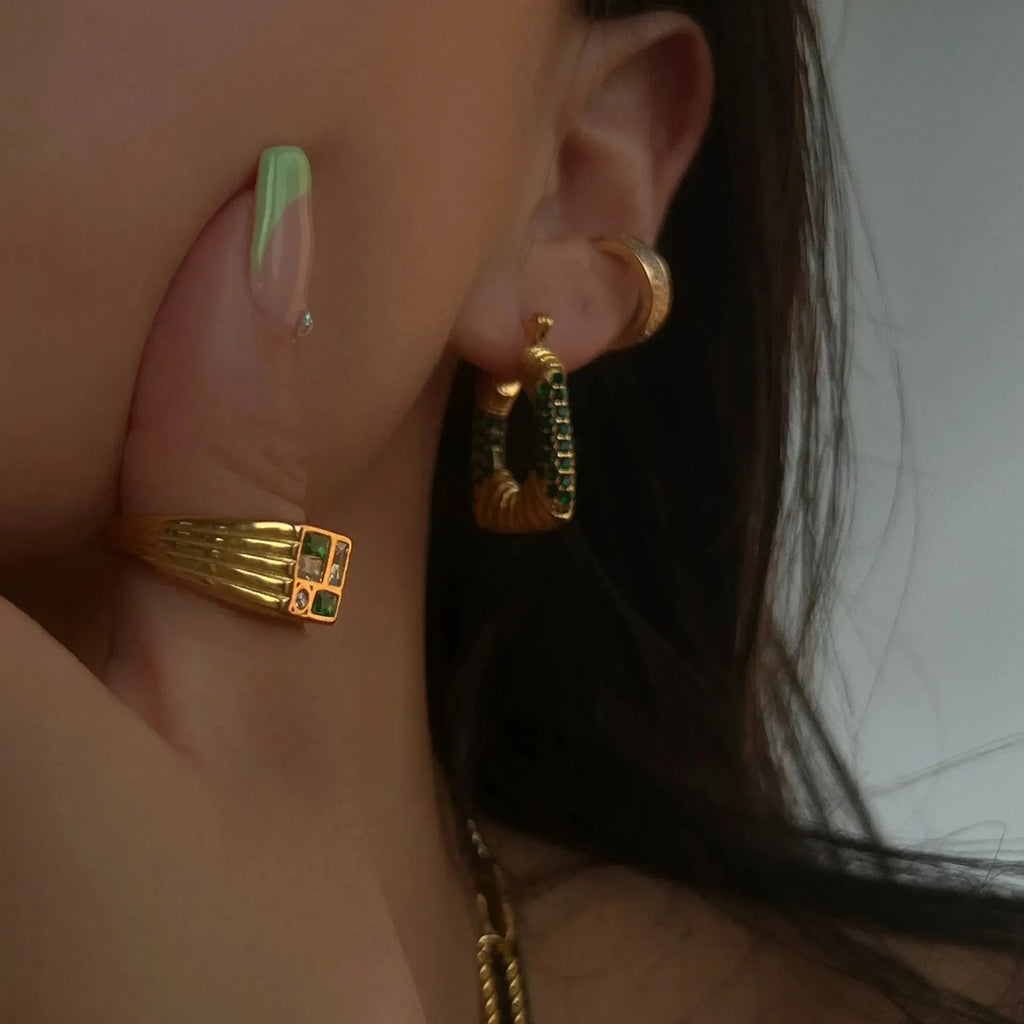 Retro Geometric Dainty Rings - Diatoms