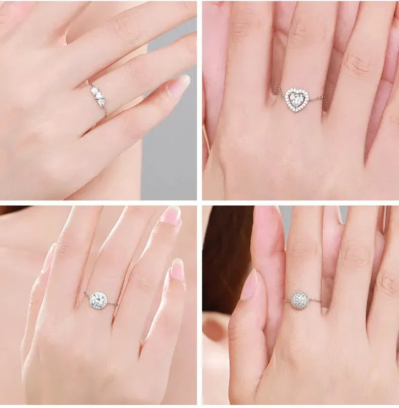 Luxurious Treasures Silver Inlay Adjustable Rings - Diatoms