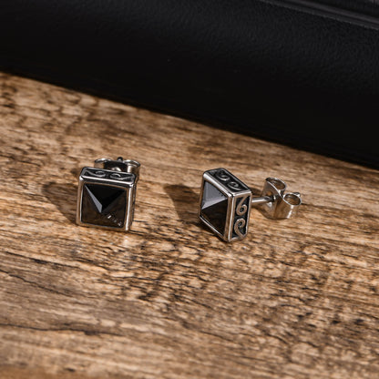 Diatoms Black Ear Studs