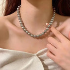 Luxy Silver Beaded Necklace - Diatoms