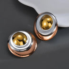 Artistic Geometric Waves Ear Studs - Diatoms