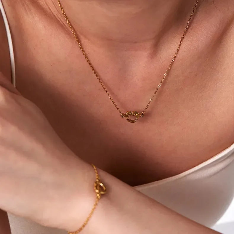 Interlocked Heart Shape Bracelets Necklace - Diatoms