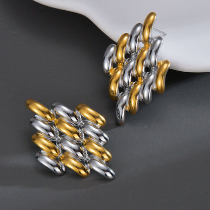 Artistic Geometric Waves Ear Studs